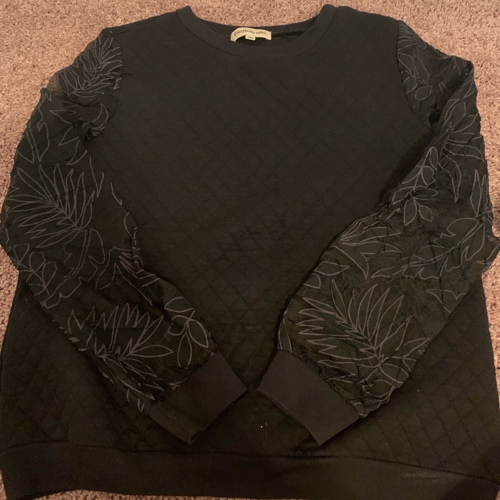 LF sweater with sheer sleeves